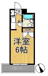 ホワイトパレス(ワンルーム/2階)の間取り写真