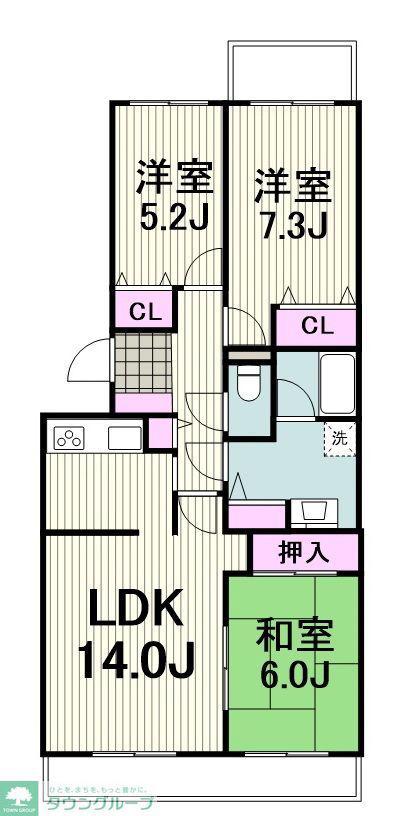 エスポワール松風台I番館(3LDK/1階)の間取り写真