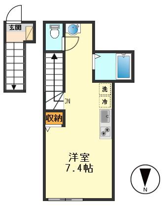 テアトロパッド(ワンルーム/2階)の間取り写真