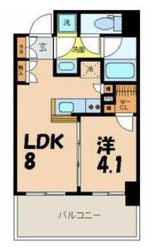 クレヴィア文京白山(1LDK/6階)の間取り写真