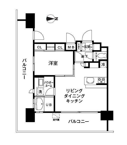 レジディア大森東(1LDK/9階)の間取り写真