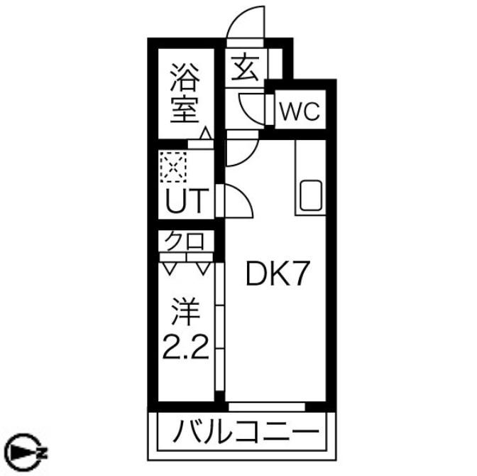 リプラス宮町(1DK/3階)の間取り写真