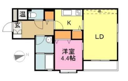 フレンド幸(1LDK/2階)の間取り写真