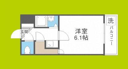 タカノハイム天神橋(1K/9階)の間取り写真