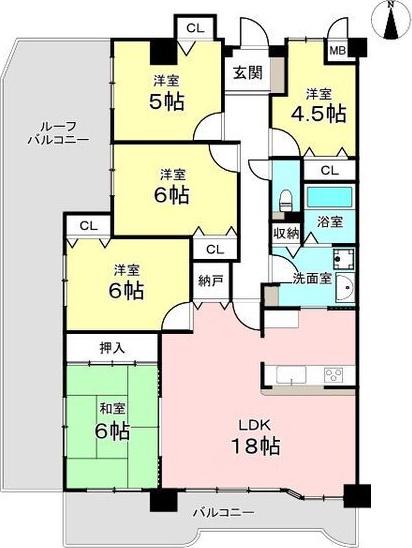 アメニティ第二築地(5LDK/9階)の間取り写真
