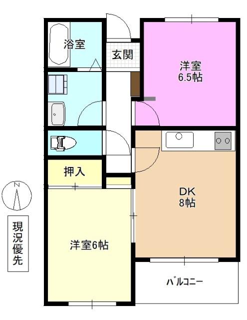 KJ犀南(2DK/3階)の間取り写真