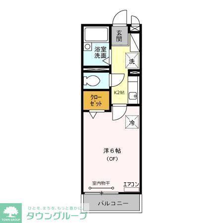 メープルリーフ(1K/1階)の間取り写真