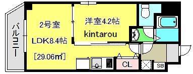 エクセレントコート千葉新宿(1DK/5階)の間取り写真