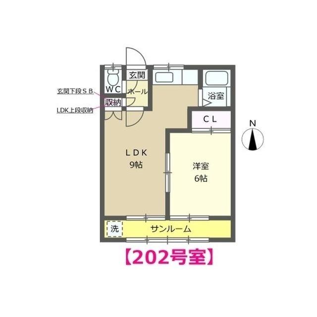 メゾンM2(1LDK/2階)の間取り写真