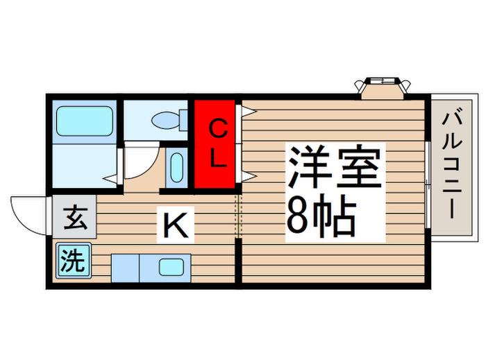 ピソベルデ(1K/2階)の間取り写真