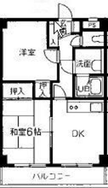 サンライズ東豊田(2DK/2階)の間取り写真