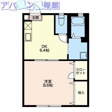 ハイツ あさひ(1DK/1階)の間取り写真
