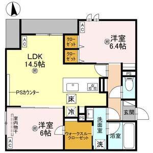 ココルトリシア(2LDK/1階)の間取り写真