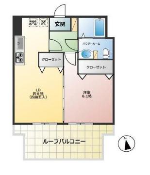 ヴェローナ府中ルッソ(1LDK/10階)の間取り写真