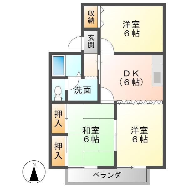 KUNZ(3DK/2階)の間取り写真
