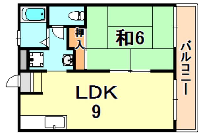 浜第一マンション(1LDK/2階)の間取り写真