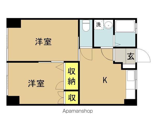 老松通ビル(2DK/5階)の間取り写真
