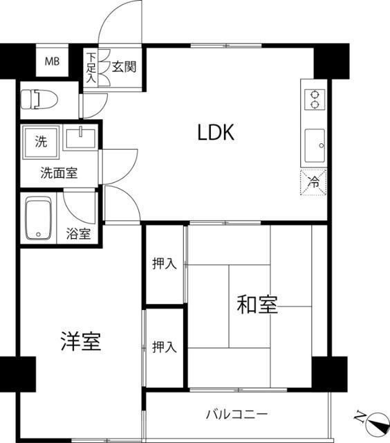 T′S GARDEN篠崎(2LDK/4階)の間取り写真