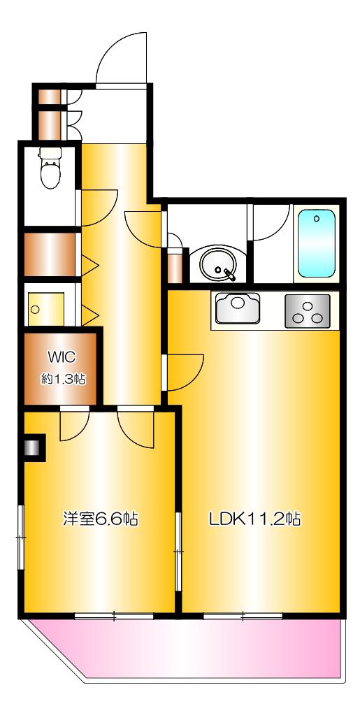 HARRAHS(1LDK/5階)の間取り写真