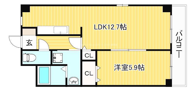 ベルヌーブ森神VI(1LDK/2階)の間取り写真