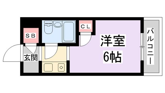 RUEFU2(ワンルーム/1階)の間取り写真