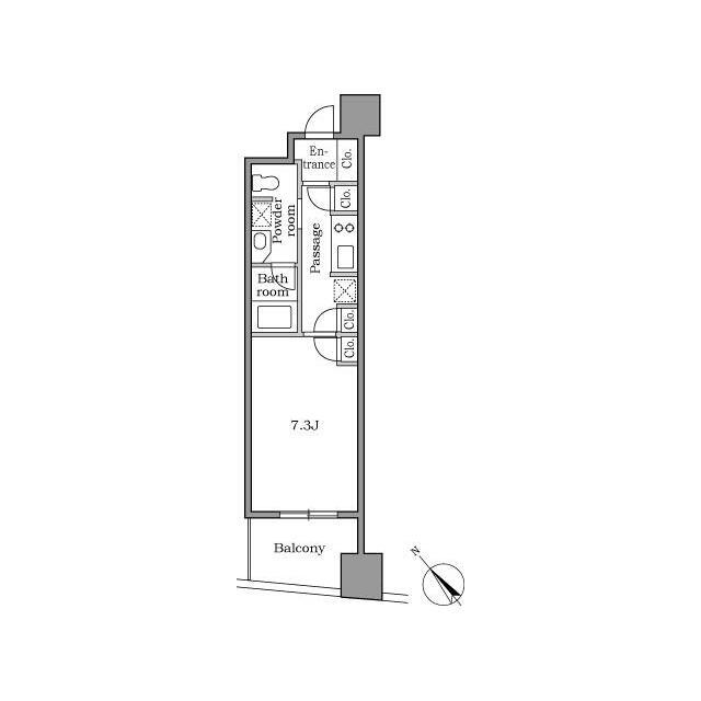 レジディア恵比寿II 部屋番号0503(1K/5階)の間取り写真