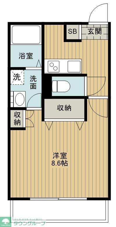 すみれビレッジ(1K/1階)の間取り写真