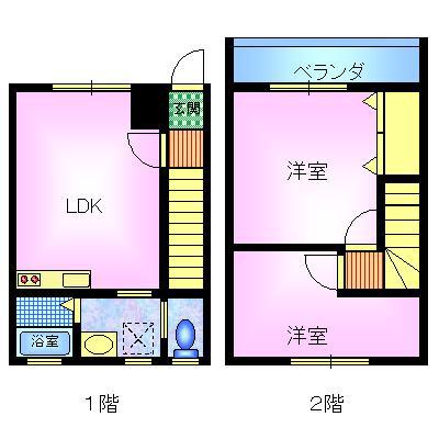 メゾン昴(2LDK/1階)の間取り写真
