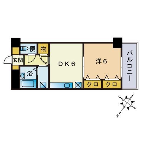 CITY SPIRE春日南(1DK/7階)の間取り写真