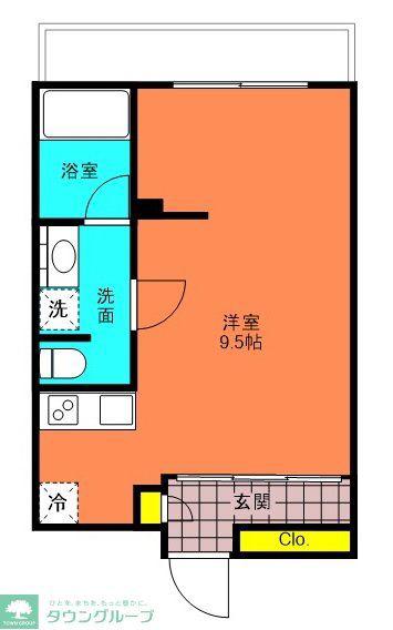 FABRIC東中野RESIDENCE(1DK/4階)の間取り写真