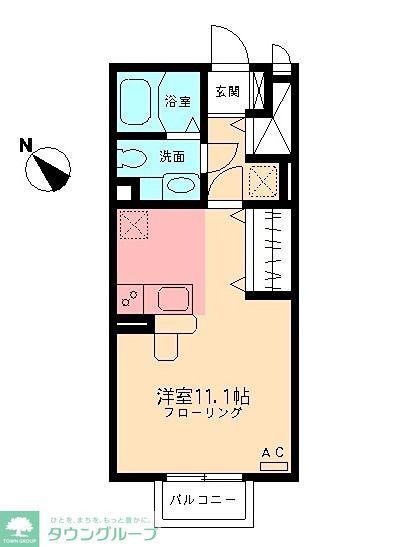 モナリエ(ワンルーム/2階)の間取り写真