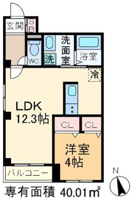 クリアハイム(1LDK/1階)の間取り写真