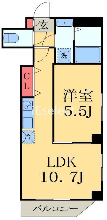 クラージュグラン院内(1LDK/4階)の間取り写真