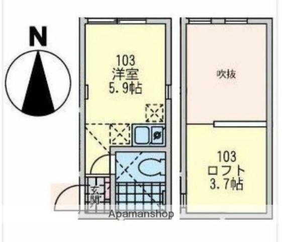 GLANZ六浦(ワンルーム/1階)の間取り写真