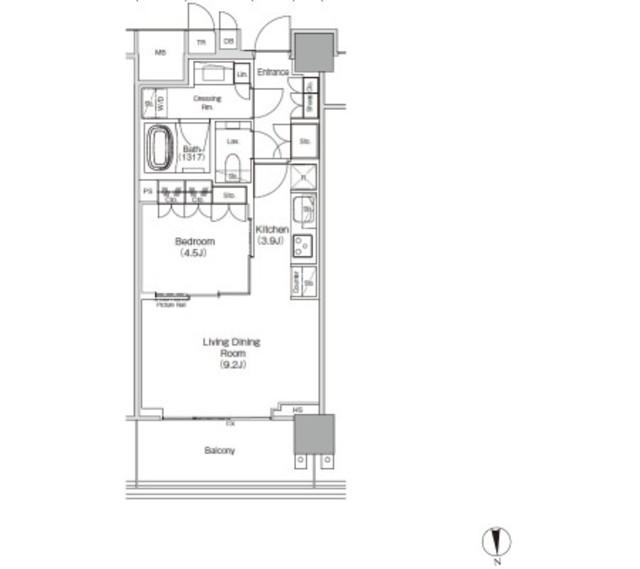 JIYUGAOKA MUSE SQUARE THE RESIDENCE(1LDK/14階)の間取り写真