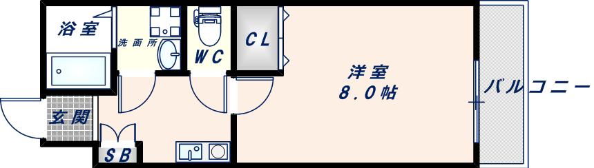 アクアパレスVII (1K/2階)の間取り写真