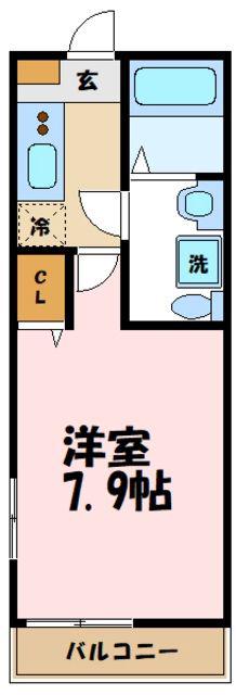 リヴィエールI(1K/2階)の間取り写真
