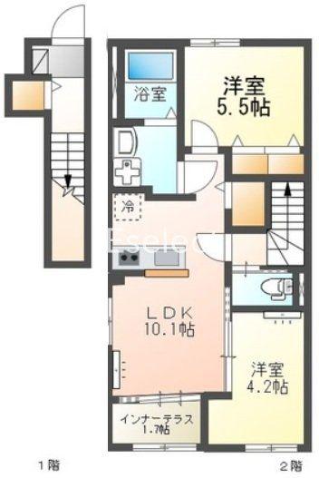 ISOLA(2LDK/2階)の間取り写真