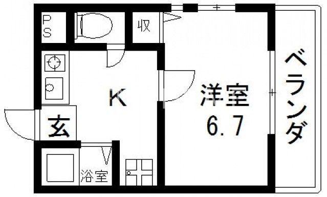 FLAT34深江橋(1K/4階)の間取り写真