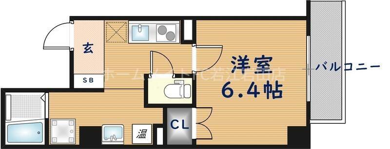 アームスコート若江岩田(1K/5階)の間取り写真