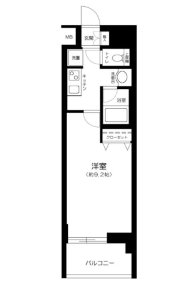 レガスタ錦糸町(1K/2階)の間取り写真