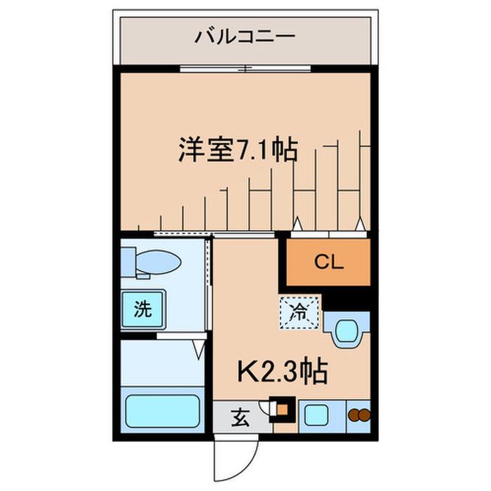 EVER FOREST(1K/3階)の間取り写真