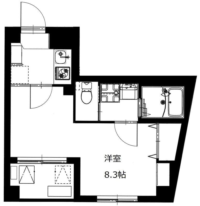 B CASA 蔵前(1K/2階)の間取り写真