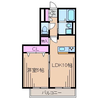 ヴェルドミール(1LDK/2階)の間取り写真