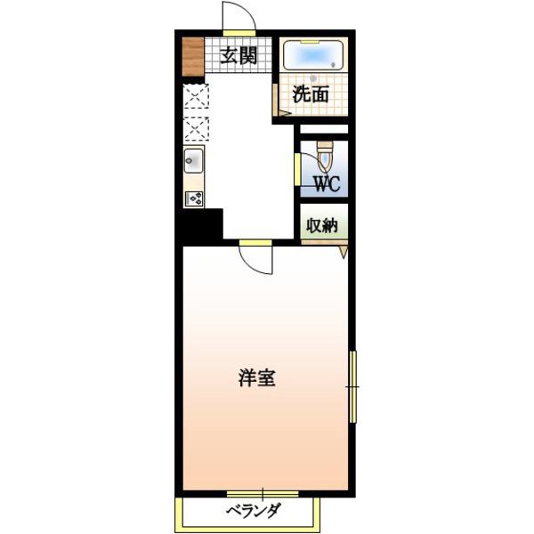 シャトレ三条(1K/3階)の間取り写真