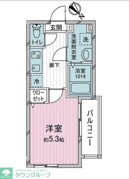クレスト西川越(1K/2階)の間取り写真