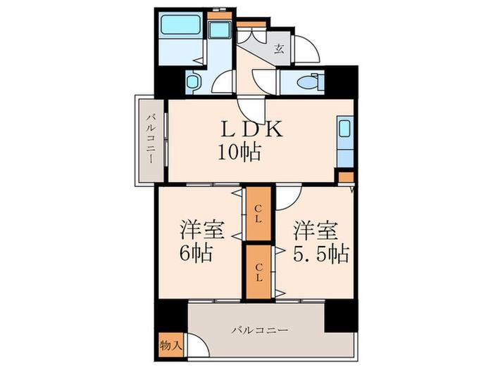 BERGAMOTTO黄金(2LDK/6階)の間取り写真