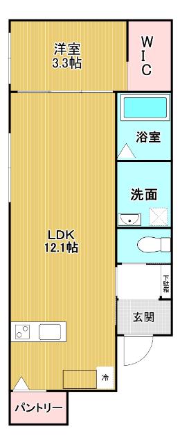 EARTH TERRACE SORA(1LDK/2階)の間取り写真