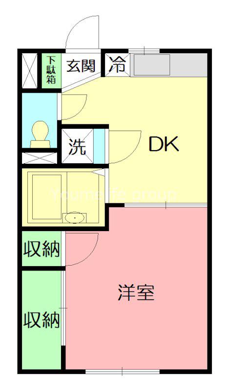 高井ハイツ(1DK/2階)の間取り写真