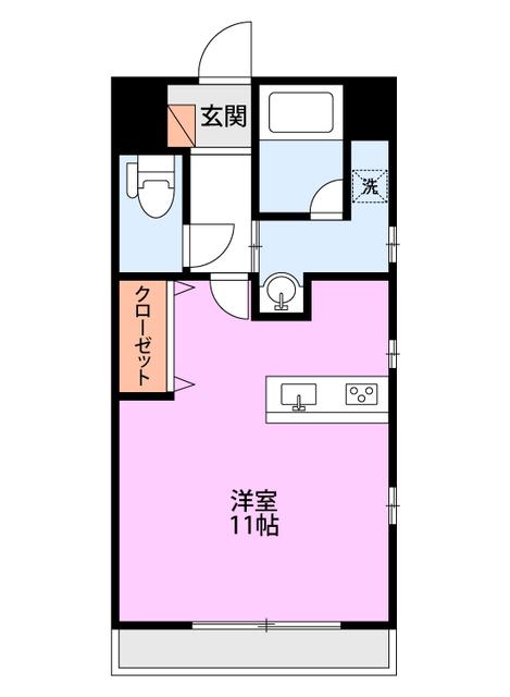 ローザ東中通(ワンルーム/10階)の間取り写真